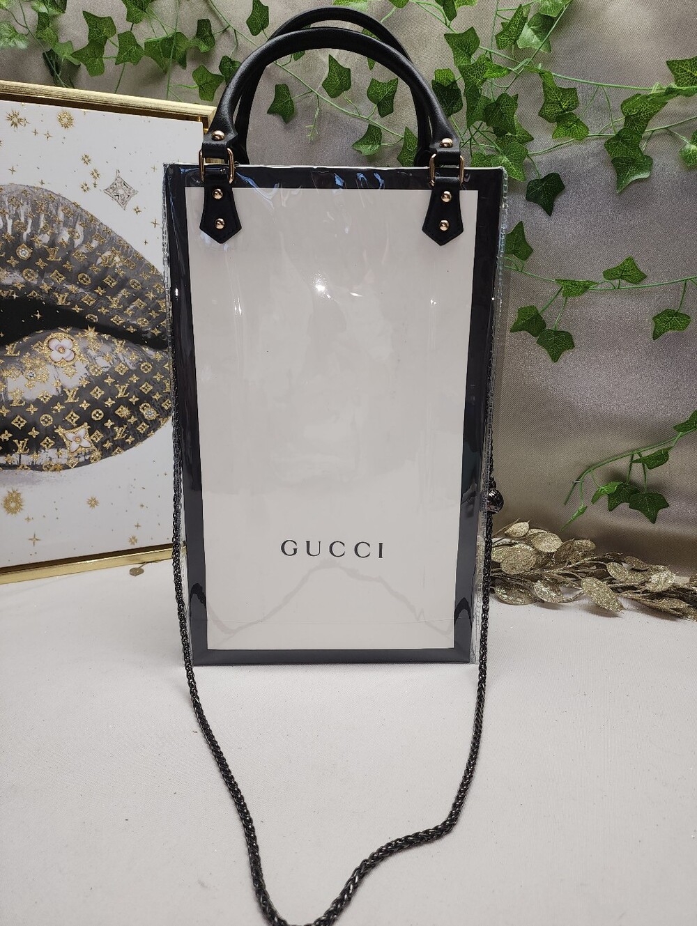 Authentic Gucci Retail Shopping Bag in PVC Tote
